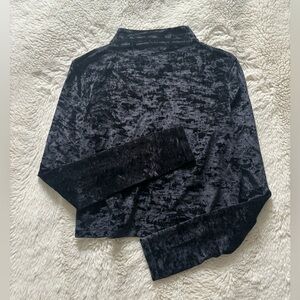 Lululemon All Aligned Mock Neck Long Sleeve Top in Black Crushed Velvet